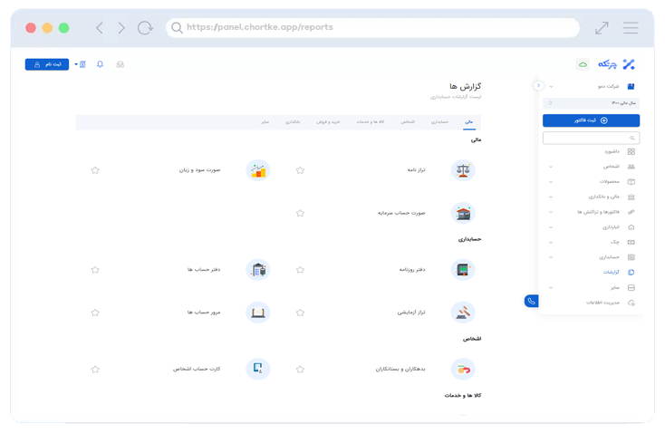 حسابداری شرکتی چرتکه .گزارشات